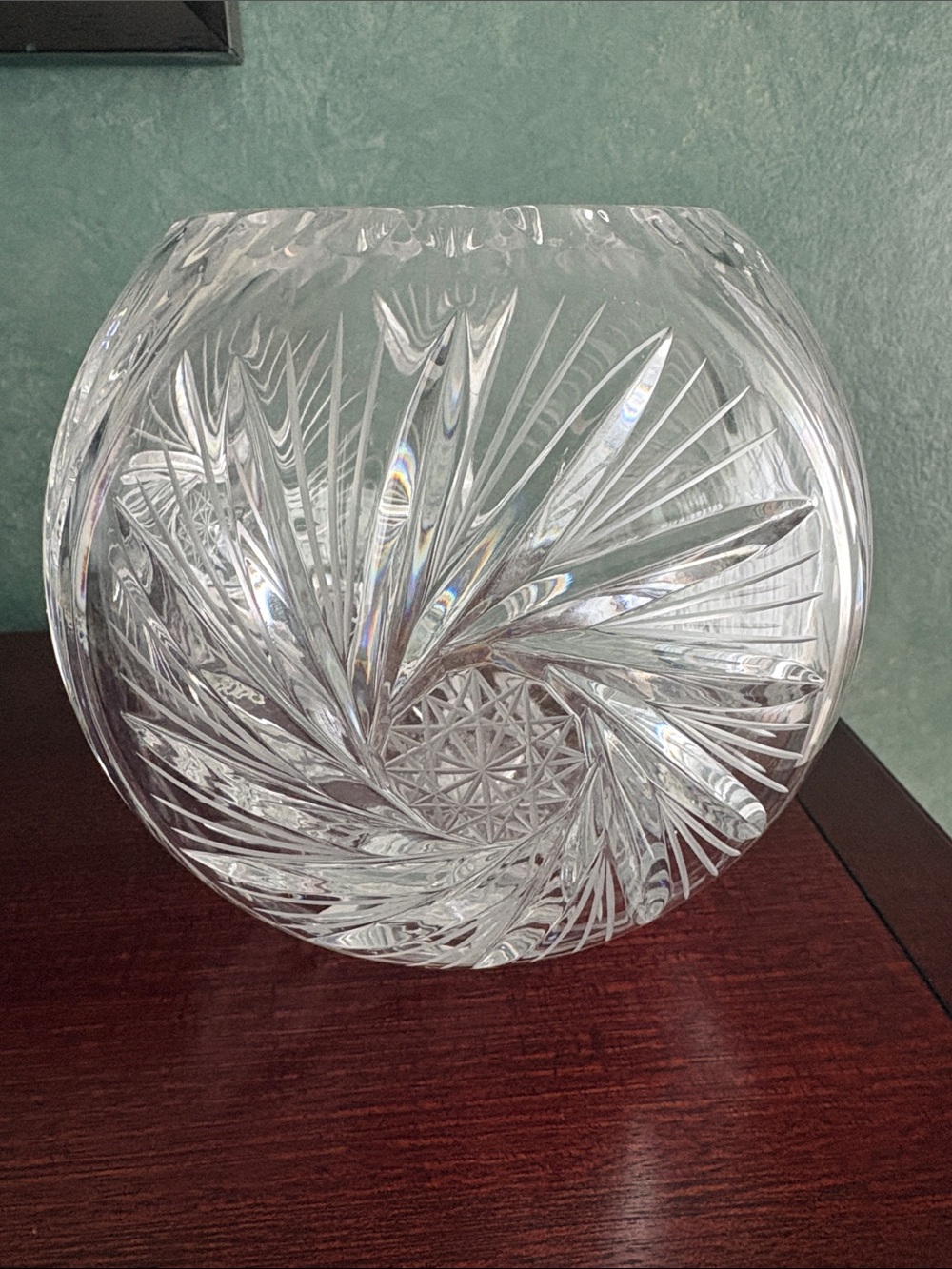 Clear Cut Crystal Glass Fishbowl Vase - Home Accents